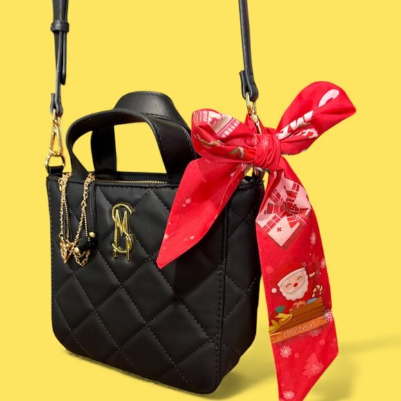 STEVE MADDEN QUILTED BLACK CROSSBODY BAG NWOT - Picture 2 of 4